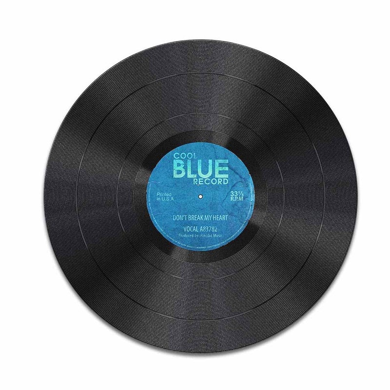 WIRESTER Non-Slip Round Mousepad, Vintage Vinyl Record Blue Mouse Pad for Home, Office and Gaming Desk - Image 2